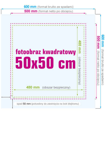 Fotoobraz 50 x 50 cm - instrukcja przygotowania pliku