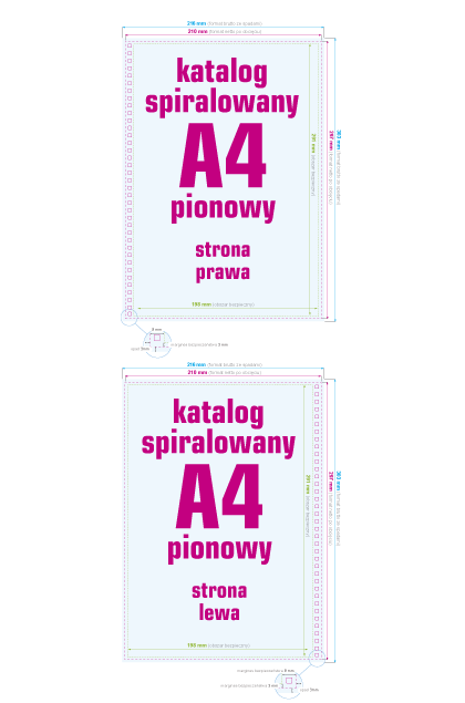 Katalogi spiralowane A4 pionowe - instrukcja przygotowania pliku