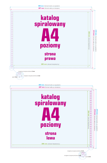 Katalogi spiralowane A4 poziome - instrukcja przygotowania pliku