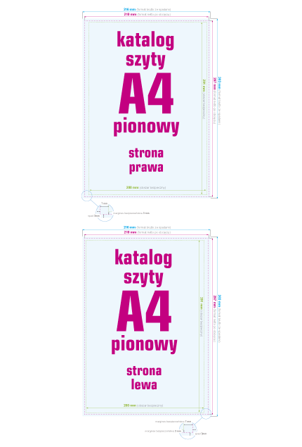 Katalogi szyte A4 pionowe - instrukcja przygotowania pliku