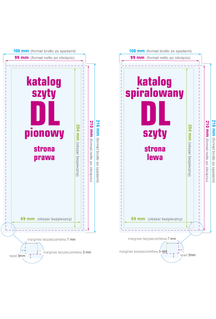 Katalogi szyte DL pionowe - instrukcja przygotowania pliku