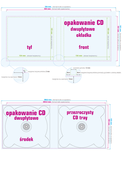 Opakowanie CD na 2 płyty - instrukcja przygotowania pliku