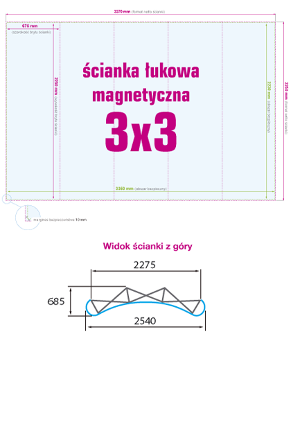 Ścianka łukowa magnetyczna 3x3 - instrukcja przygotowania pliku