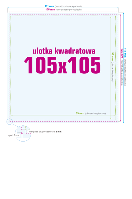 Ulotka 105x105 - instrukcja przygotowania pliku