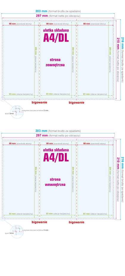 Ulotki składane A4 do DL w Z - instrukcja przygotowania pliku